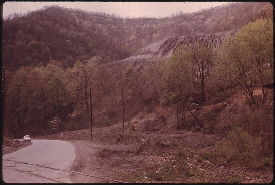 Slag heap on Buffalo Creek, West Virginia