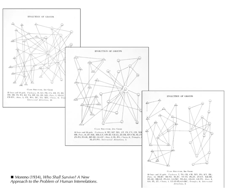 Moreno sociograms of school classes